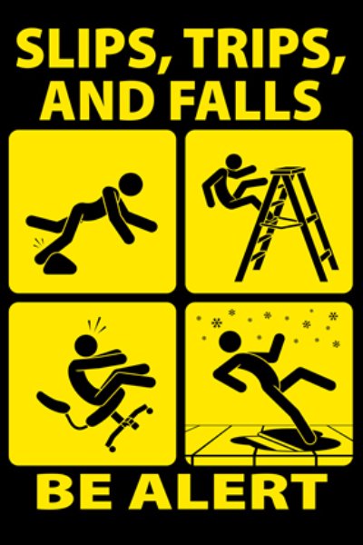Safety Slips Trips Falls Prevention Cartoon